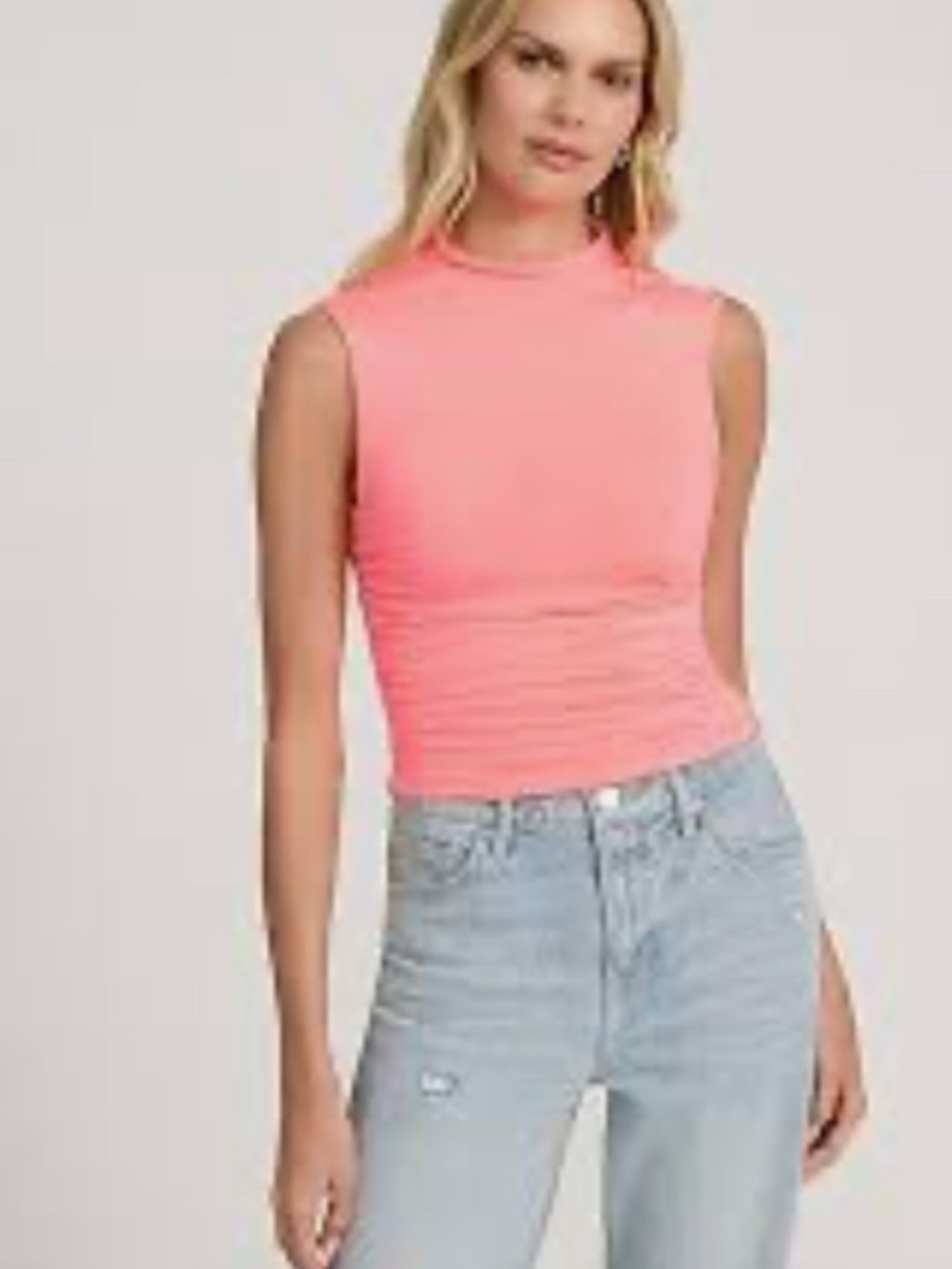 Body Contour Compression High Neck Sleeveless Top – Pink